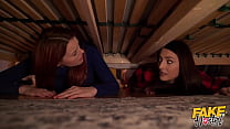 Fake Hostel Halloween Special – Stuck Under A Bed 2 starring Charlie Red and Katy Rose